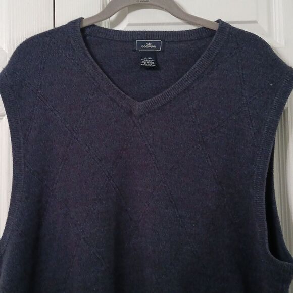 Dockers navy blue  v-neck sweater vest business casual Sz XL NWOT - Picture 3 of 5